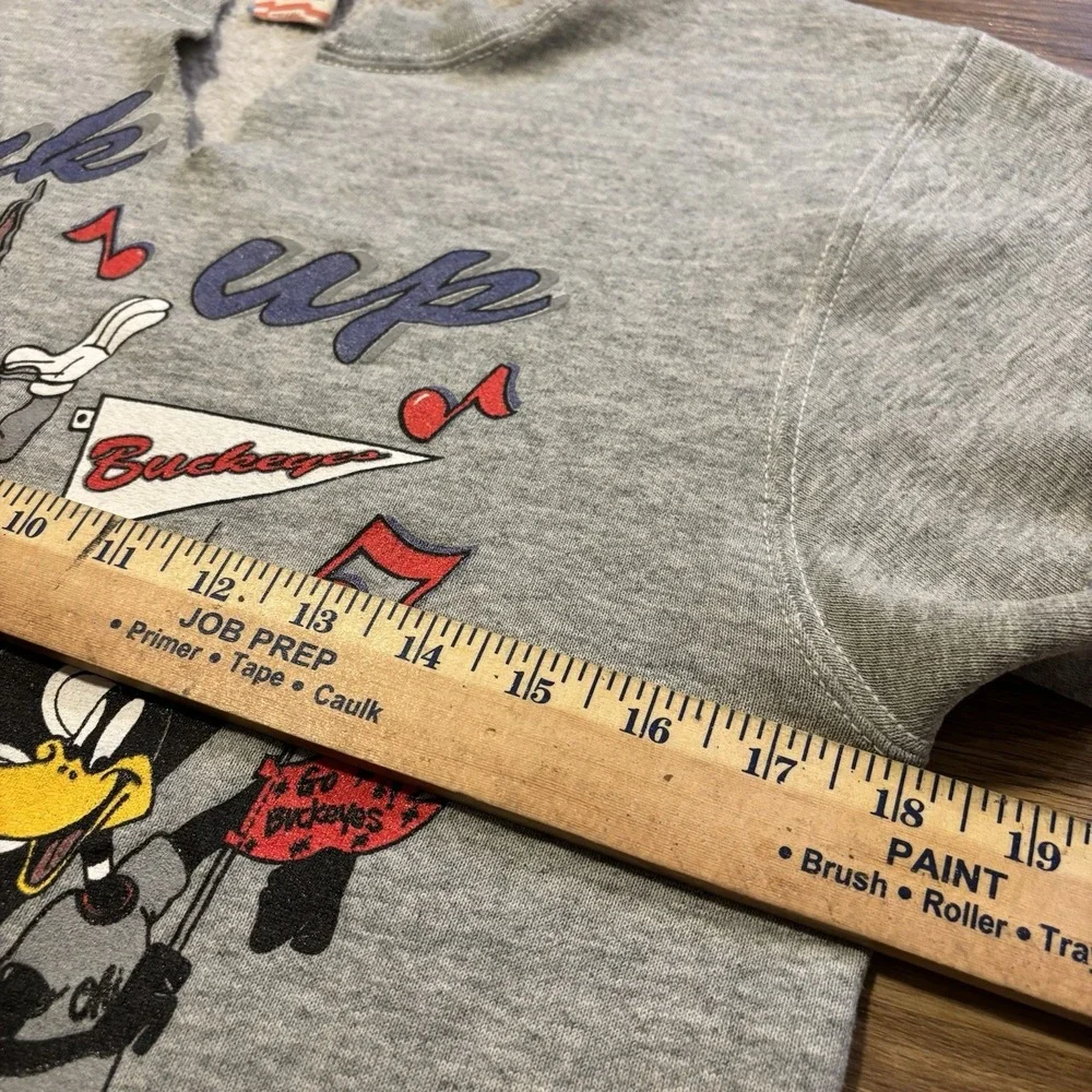 VTG 90s Ohio State Looney Tunes Homecoming Sweatshirt Small Cutoff Cropped Shirt